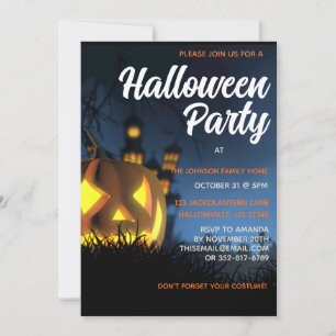 Spooky Jackolantern Persoonlijke Halloween Party Kaart