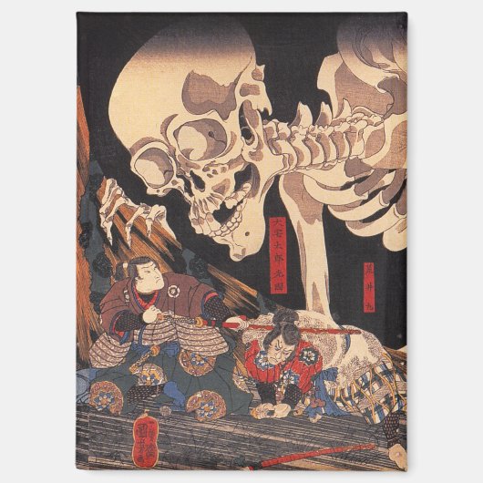 Spooky Japanese Skeleton - Yokai Monster Magneet (Voorkant)