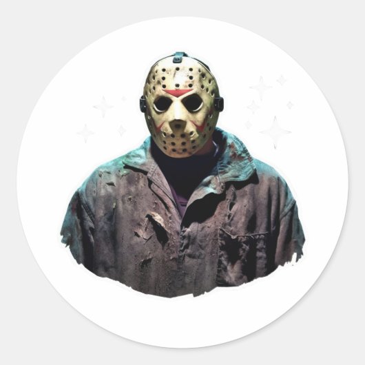 Spooky Jason Mask Sticker - Perfect voor Horror Fa (Voorkant)