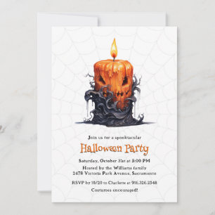 Spooky Kaars Geest Pompoen Halloween Feest Kaart