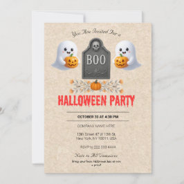 Spooky Kantoor Halloween Party Invitation Kaart