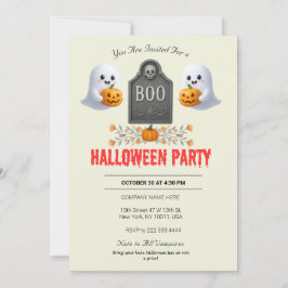 Spooky Kantoor Halloween Party Invitation Kaart