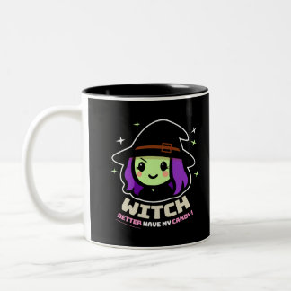 Spooky Kawaii Witch Halloween Coffee Mok