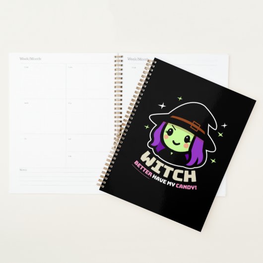 Spooky Kawaii Witch Halloween Planner (Display)