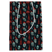 Spooky Kerstmis Halloween Skulls Medium Cadeauzakje (Voorkant)