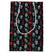 Spooky Kerstmis Halloween Skulls Medium Cadeauzakje (Achterkant)