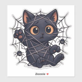 Spooky Kitten Web Halloween Sticker