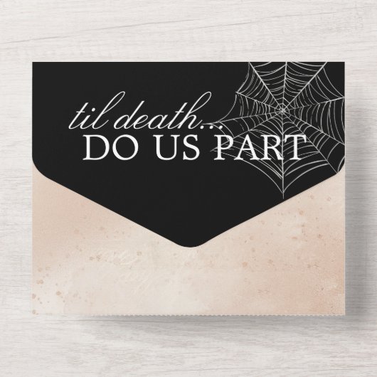 Spooky Kleine Paar Bruiloft All In One Uitnodiging (Achterkant)