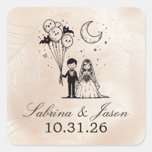 Spooky Kleine Paar Vierkante Sticker