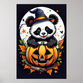 Spooky knuffels, Schattige Halloween Panda Poster