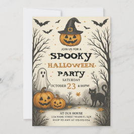 Spooky kostuum Bash Halloween Party Uitnodiging