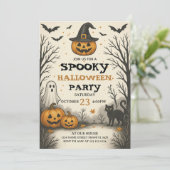 Spooky kostuum Bash Halloween Party Uitnodiging (Staand voorkant)
