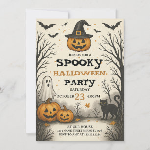 Spooky kostuum Bash Halloween Party Uitnodiging