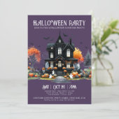 Spooky kostuum Halloween Party Uitnodiging (Staand voorkant)