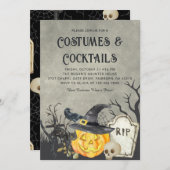 Spooky kostuums en cocktails Halloween Party Kaart (Voorkant / Achterkant)