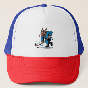 Spooky Krampus spelen ijshockey Kerstmis Trucker Pet