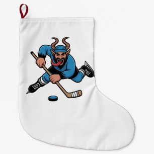 Spooky Krampus spelen ijshockey sport Grote Kerstsok