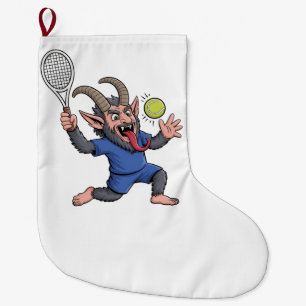 Spooky Krampus spelen Tennis Kerstmis Grote Kerstsok