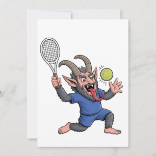 Spooky Krampus spelen Tennis Kerstmis Save The Date