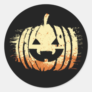 Spooky Laughing Pumpkin Head Halloween Ronde Sticker