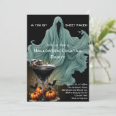 Spooky Let's Get Sheet Faced Funny Halloween Party Kaart (Staand voorkant)