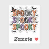 Spooky Lettering Witch Pet en Bats Halloween Sticker (Vel)