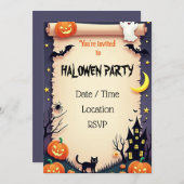 Spooky Leuke Halloween Feest Uitnodiging (Voorkant / Achterkant)