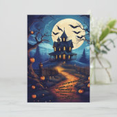 Spooky, leuke Halloween uitnodiging (Staand voorkant)