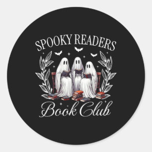 Spooky Lezers Boek Club Funny Ghost Teacher Happy Ronde Sticker