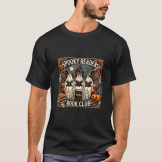 Spooky Lezers Boek Club Retro Halloween Boek Liefd T-shirt