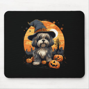Spooky Lhasa Apso Hond Heks Halloween Muismat