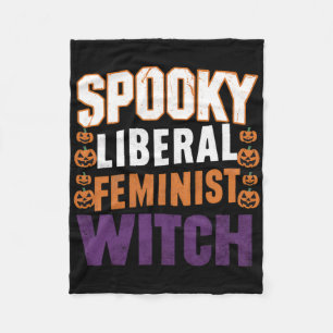Spooky liberale feministische heks Halloween Femin Fleece Deken
