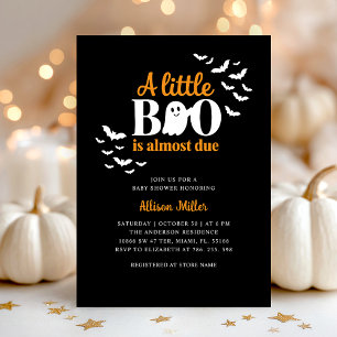 Spooky Little Boo Ghost Baby shower Invitation Kaart
