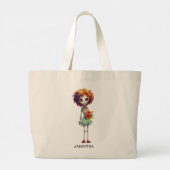 Spooky Maar Schattigee Zombie Kind - Schattige Mac Grote Tote Bag (Achterkant)