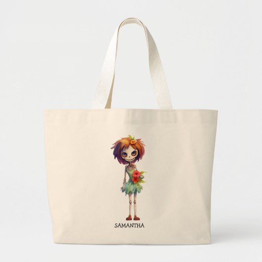 Spooky Maar Schattigee Zombie Kind - Schattige Mac Grote Tote Bag (Voorkant)
