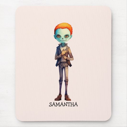 Spooky Maar Schattigee Zombie Kind - Schattige Mac Muismat (Voorkant)