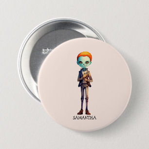 Spooky Maar Schattigee Zombie Kind - Schattige Mac Ronde Button 7,6 Cm