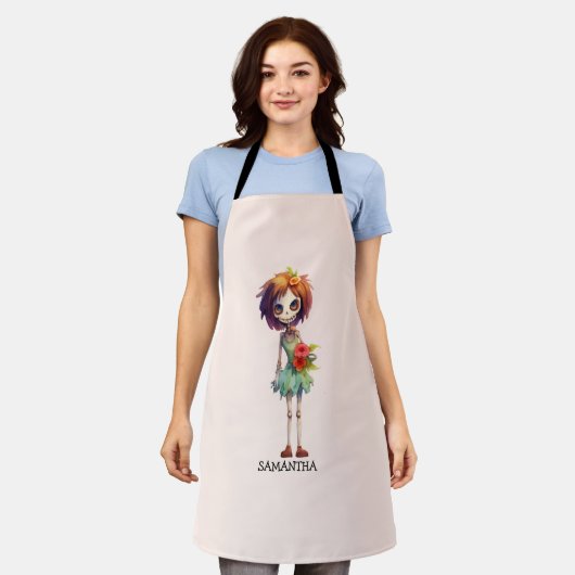 Spooky Maar Schattigee Zombie Kind - Schattige Mac Schort (Gedragen)