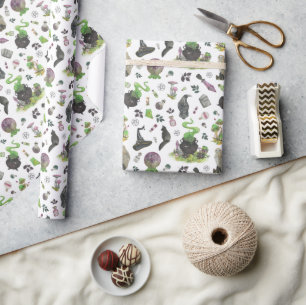 Spooky Magical Witch Pattern Cadeaupapier