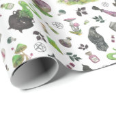 Spooky Magical Witch Pattern Cadeaupapier (Rol Hoek)