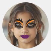 Spooky Makeup Ronde Sticker (Voorkant)