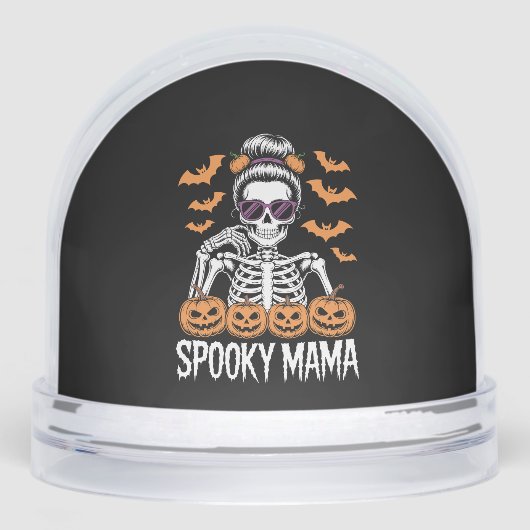 Spooky Mama Cool Halloween Skeleton Sneeuwbol (Voorkant)