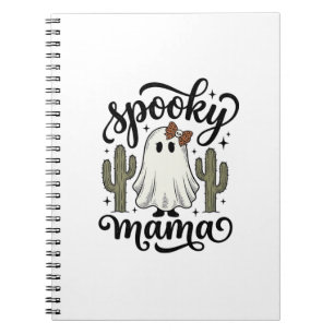Spooky Mama Ghost Cactus Vintage Halloween Shirt_1 Notitieboek