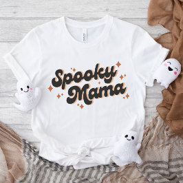 Spooky Mama Halloween Retro Tekstontwerp T-shirt