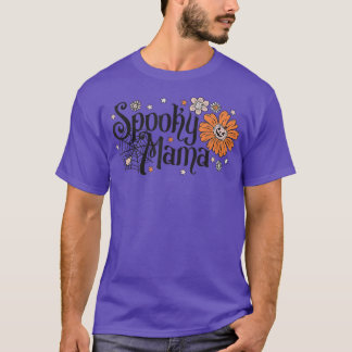 Spooky Mama Shirt Retro Groovy mama Witch H