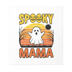 Spooky Mama Vintage Geest Halloween Shirt Ontwerp_ Notitieblok