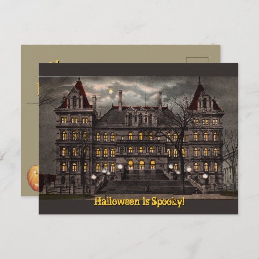 Spooky Mansion Halloween Briefkaart (Voorkant / Achterkant)