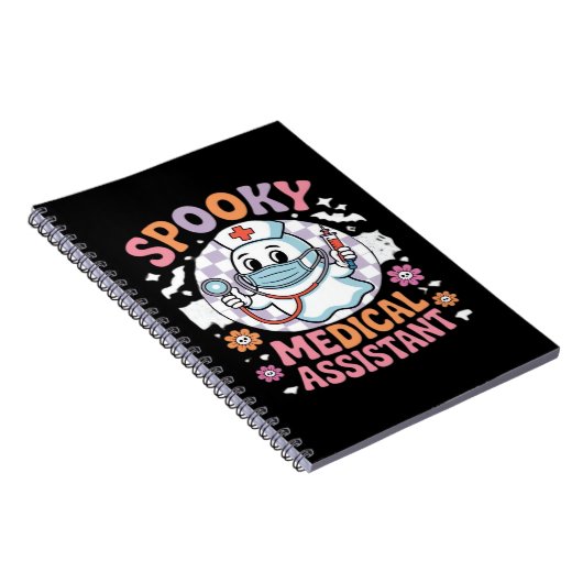 Spooky medische assistent Schattige Halloween Esse Notitieboek (Rechterzijde)