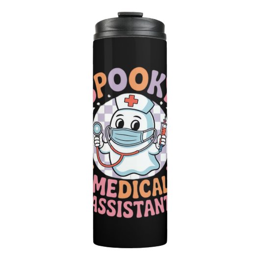 Spooky medische assistent Schattige Halloween Esse Thermosbeker (Voorkant)