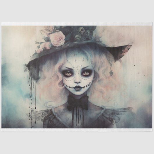 Spooky Meisje 5 Decoupage Papier (Voorkant)